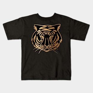 Gold and Black Tiger Kids T-Shirt